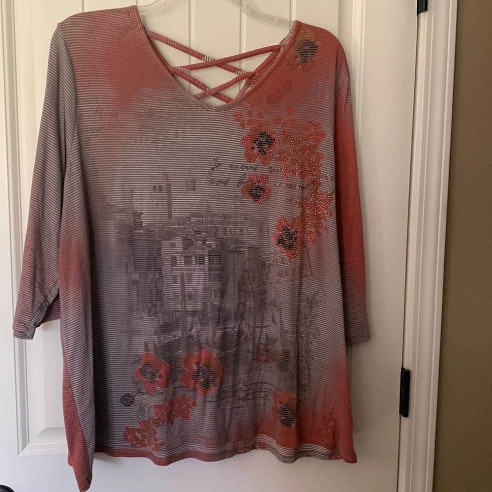 CJ Banks size 3x 3/4 sleeve shirt